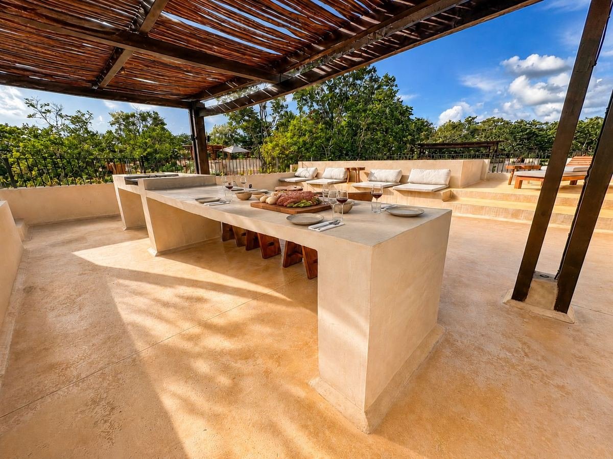 Comedor exterior en el rooftop
